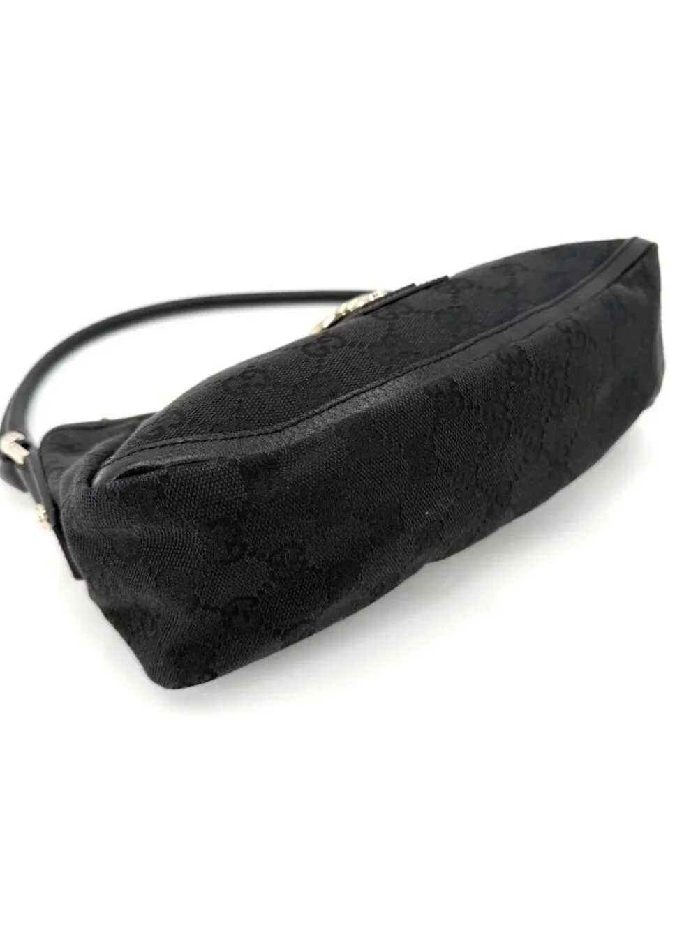 Gucci Handbag Abby GG Canvas Leather Black Gold